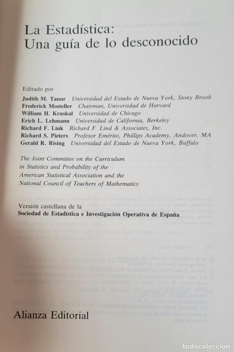 Libros de segunda mano de ciencias: Libro la estad&iacute;stica una gu&iacute;a de lo desconocido - Foto 3