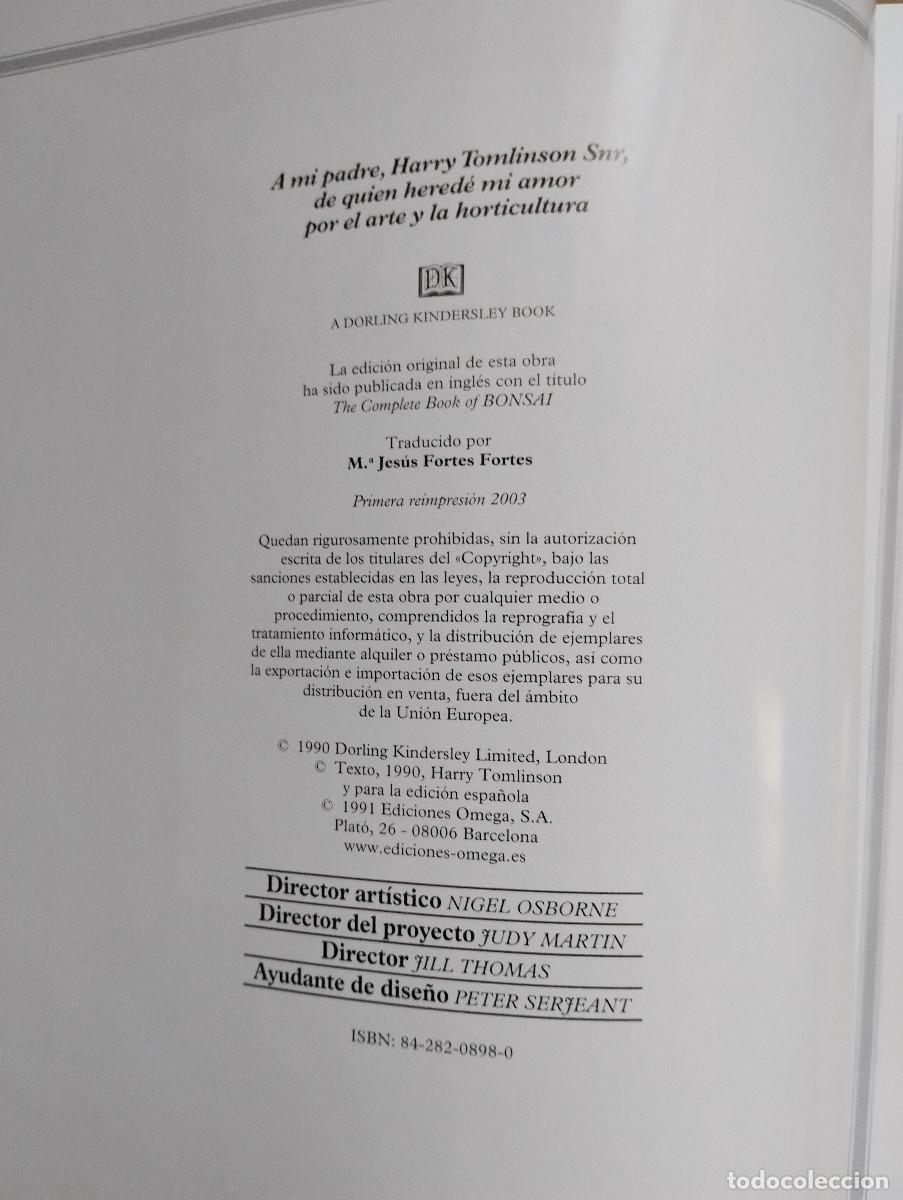 Libros de segunda mano: BONSAI, TRATADO PRACTICO - HARRY TOMLINSON - OMEGA - 2003 - Foto 2