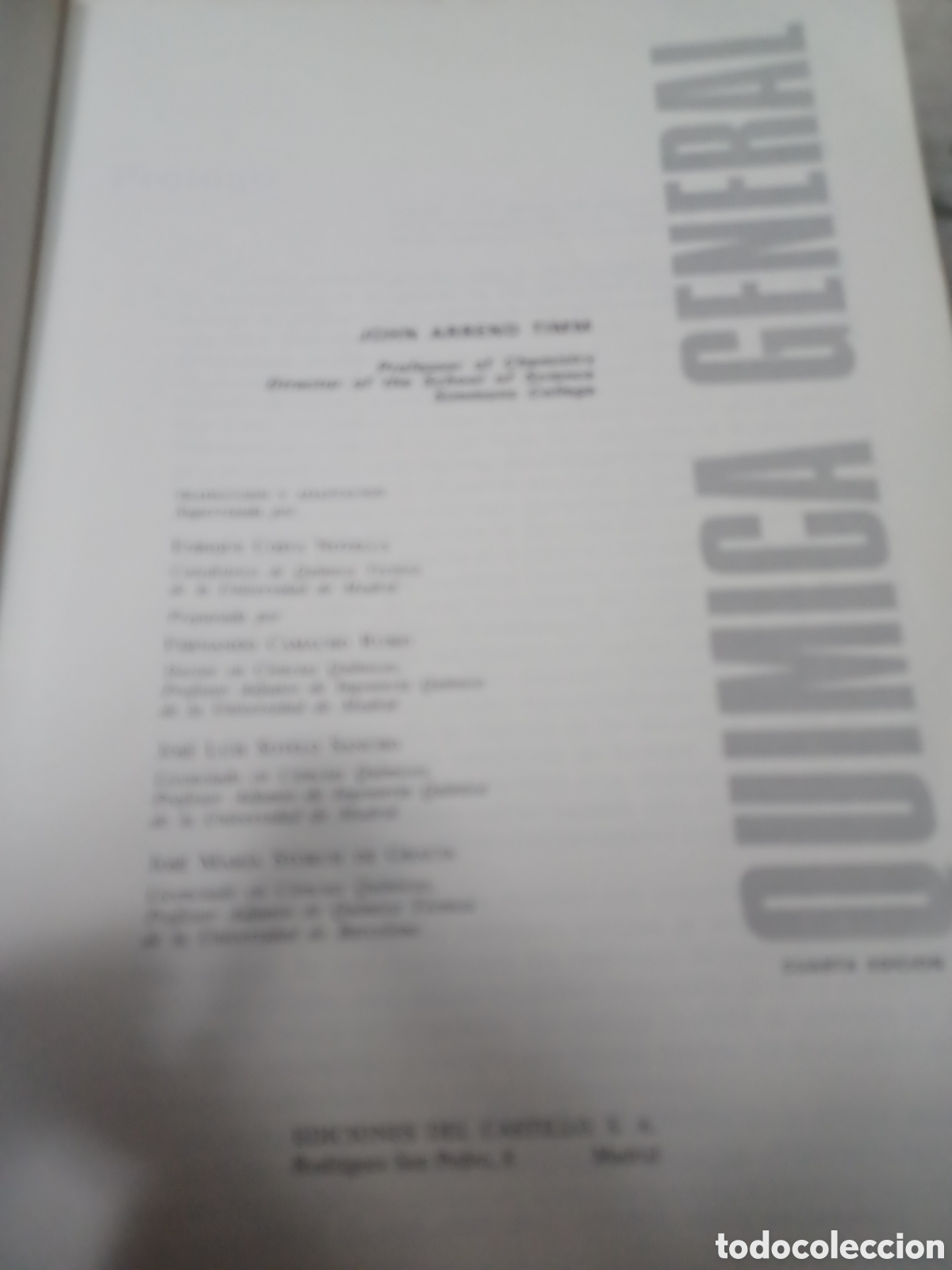 Libros de segunda mano de ciencias: Barybook C66. . Quimica General John A.TIMM. Ediciones del castillo - Foto 2