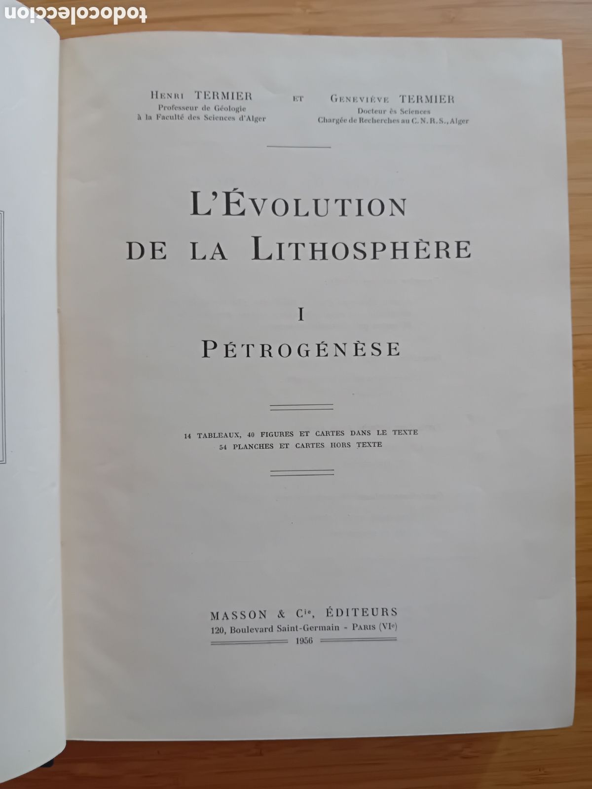 Libros de segunda mano: (frances) L&eacute;volution de la lithosph&egrave;re 4 vols completa - H. Termier y G. Termier (Masson 1956) - Foto 3