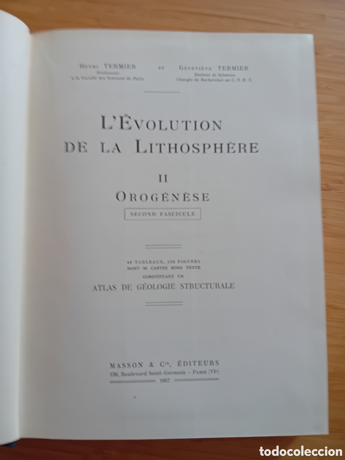 Libros de segunda mano: (frances) L&eacute;volution de la lithosph&egrave;re 4 vols completa - H. Termier y G. Termier (Masson 1956) - Foto 7