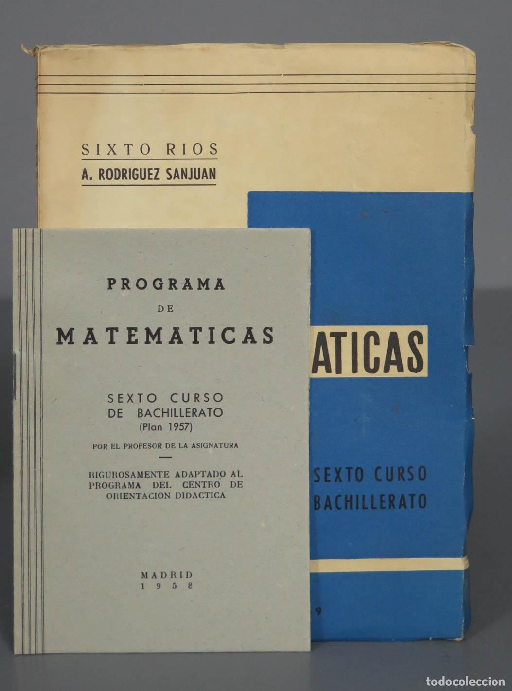 Libros de segunda mano de ciencias: MATEMATICAS. SEXTO CURSO. SANJUAN. 1959. CON PROGRAMA - Foto 1