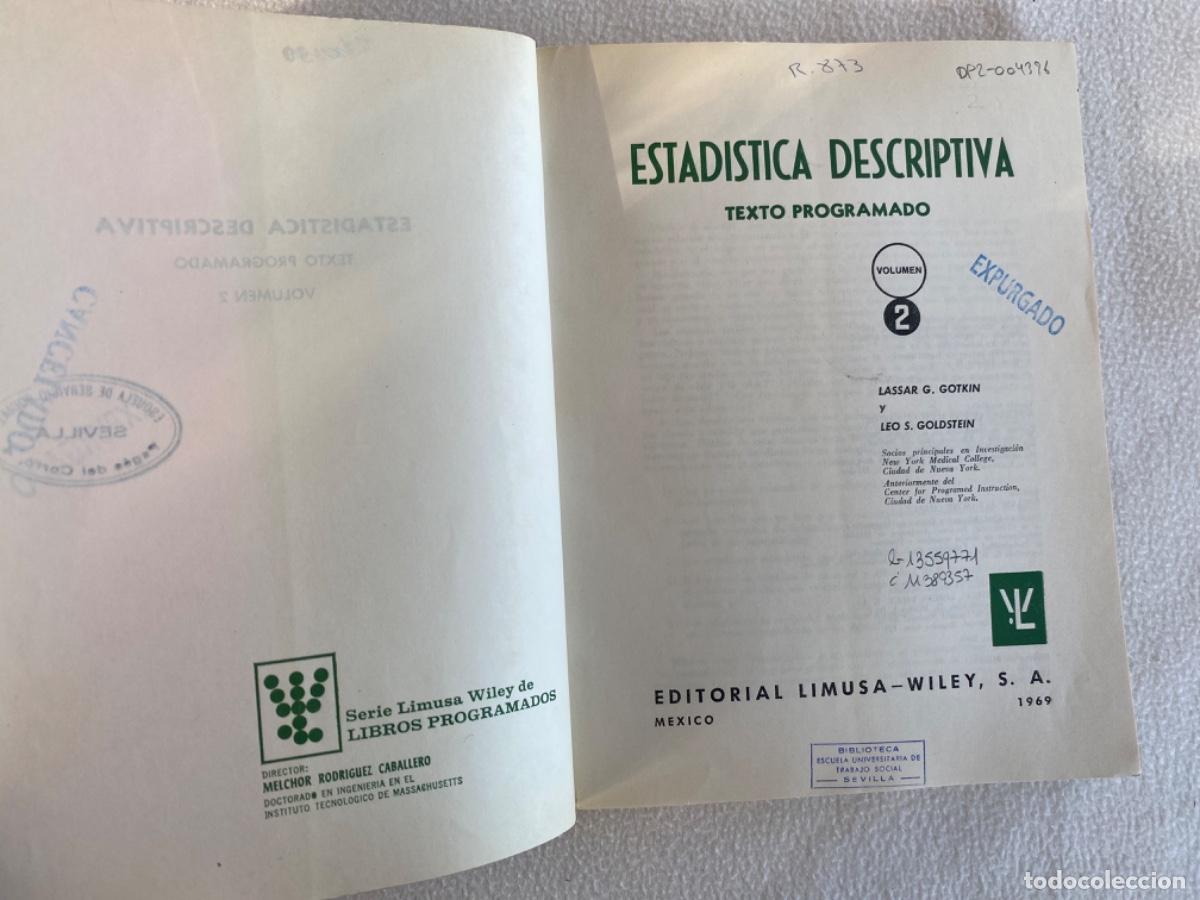 Libros de segunda mano de ciencias: ESTADISTICA DESCRIPTIVA - Texto programado volumen 2 - Gotkin, Lassar G. y Goldstein, Leo S. - Foto 8