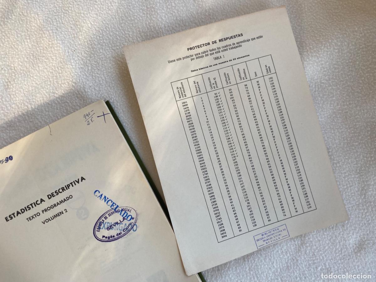 Libros de segunda mano de ciencias: ESTADISTICA DESCRIPTIVA - Texto programado volumen 2 - Gotkin, Lassar G. y Goldstein, Leo S. - Foto 10