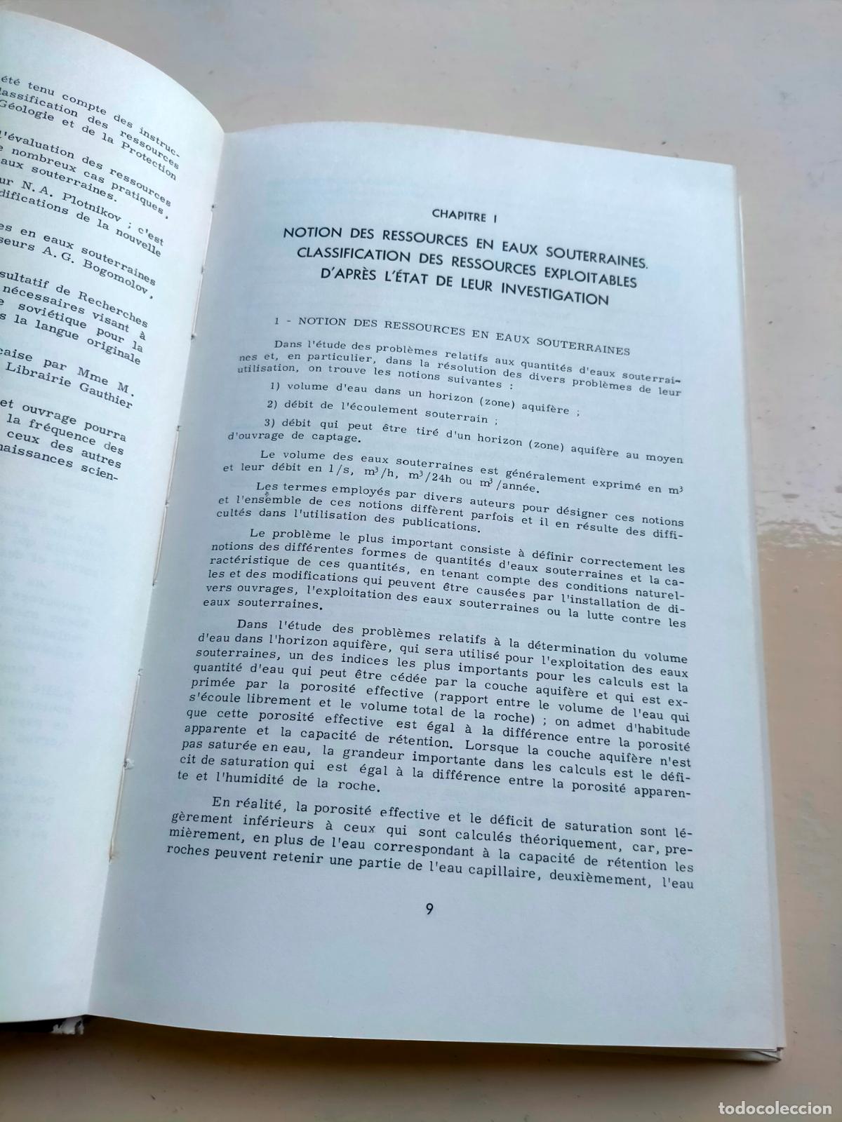 Libros de segunda mano: N.A. Plotnikov ressources en eaux souterraines: classification et m&eacute;thodes d&eacute;valuation Gauthier - Foto 3