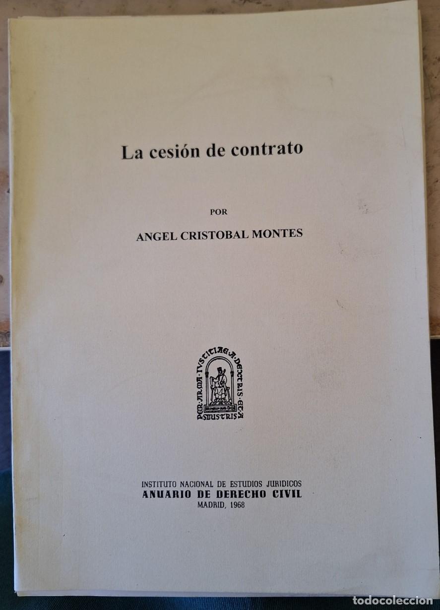 Libros de segunda mano de ciencias: LA CESION DE CONTRATO. - CRISTOBAL MONTES, Angel. - Foto 1