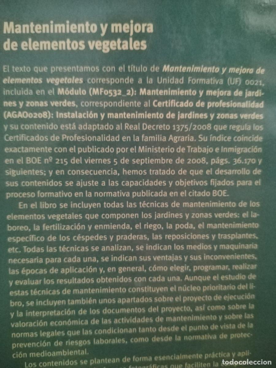 Libros de segunda mano: MANTENIMIENTO Y MEJORA DE ELEMENTOS VEGETALES - Foto 4