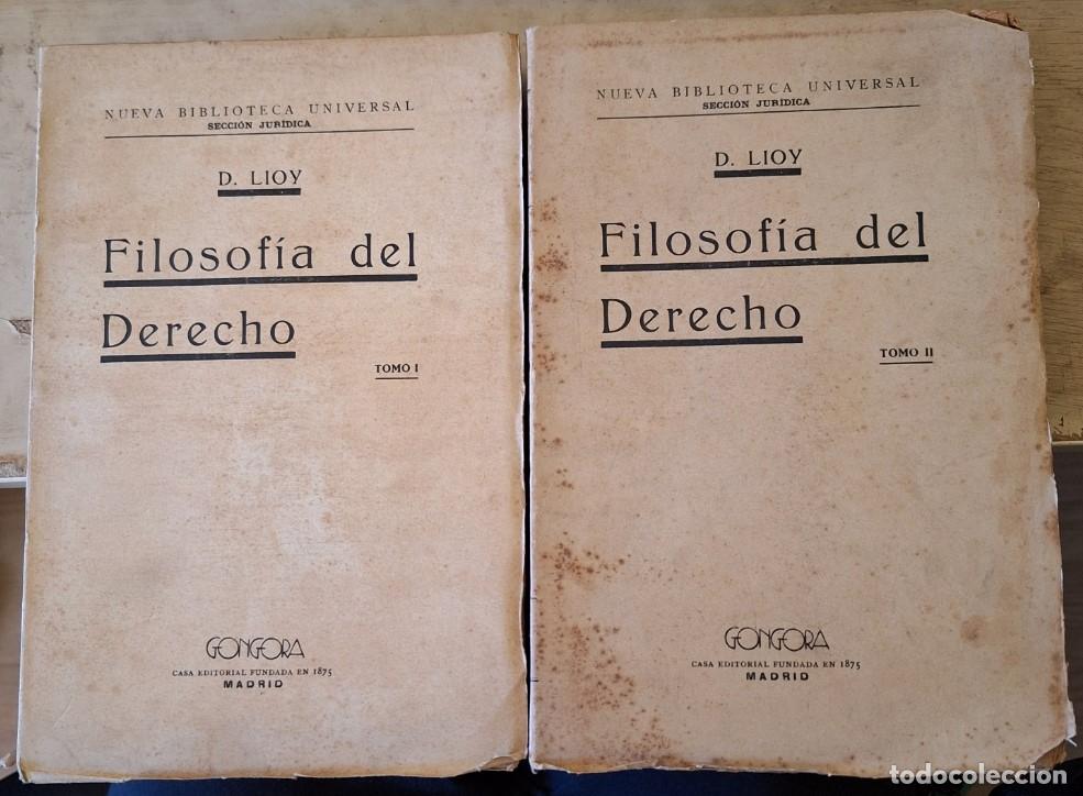 Libros de segunda mano de ciencias: FILOSOFIA DEL DERECHO. 2 TOMOS. - LIOY, D. - Foto 1