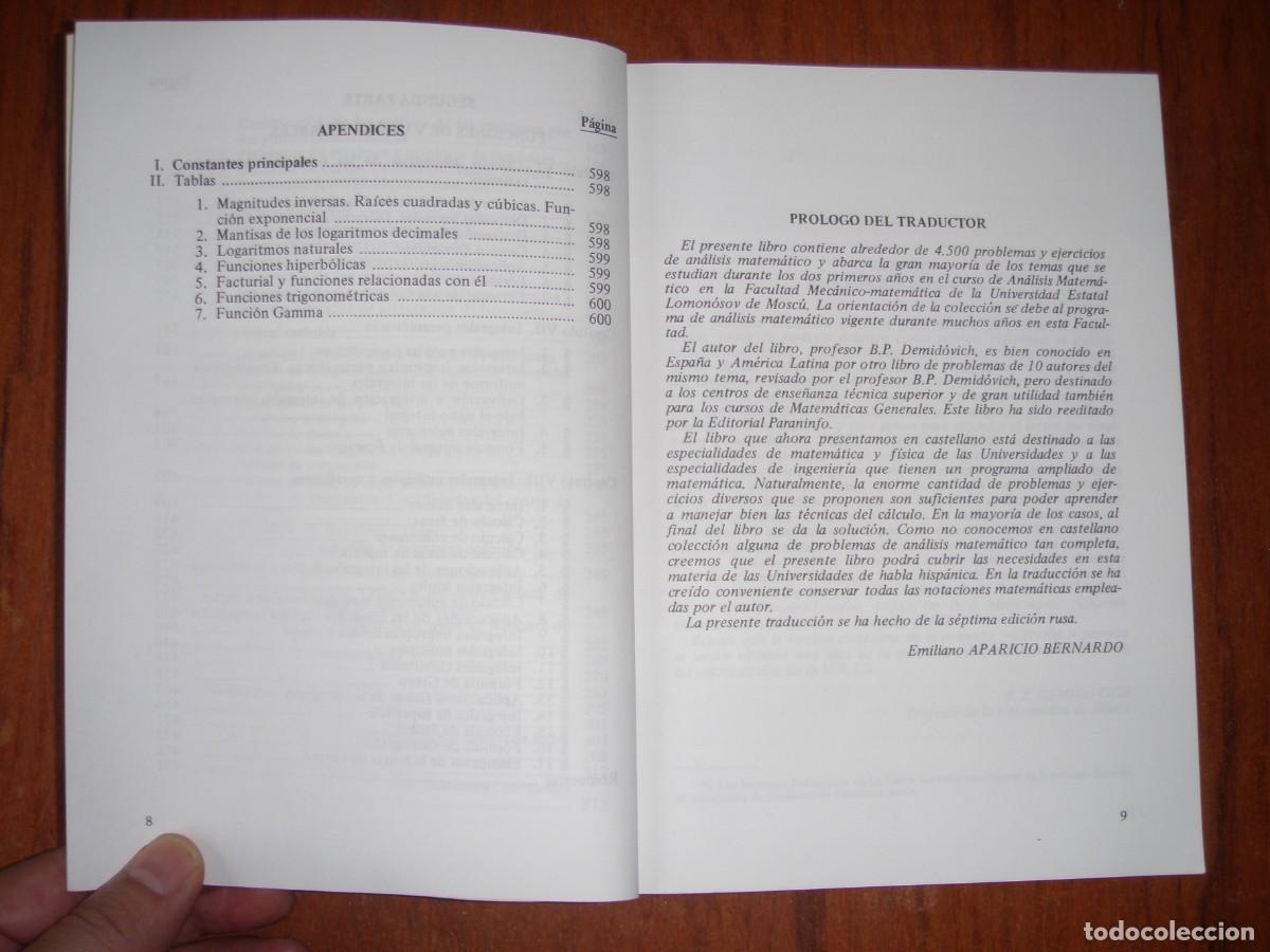 Libros de segunda mano de ciencias: 5000 PROBLEMAS DE AN&Aacute;LISIS MATEM&Aacute;TICO PARANINDO DEMIDOVICH - Foto 5