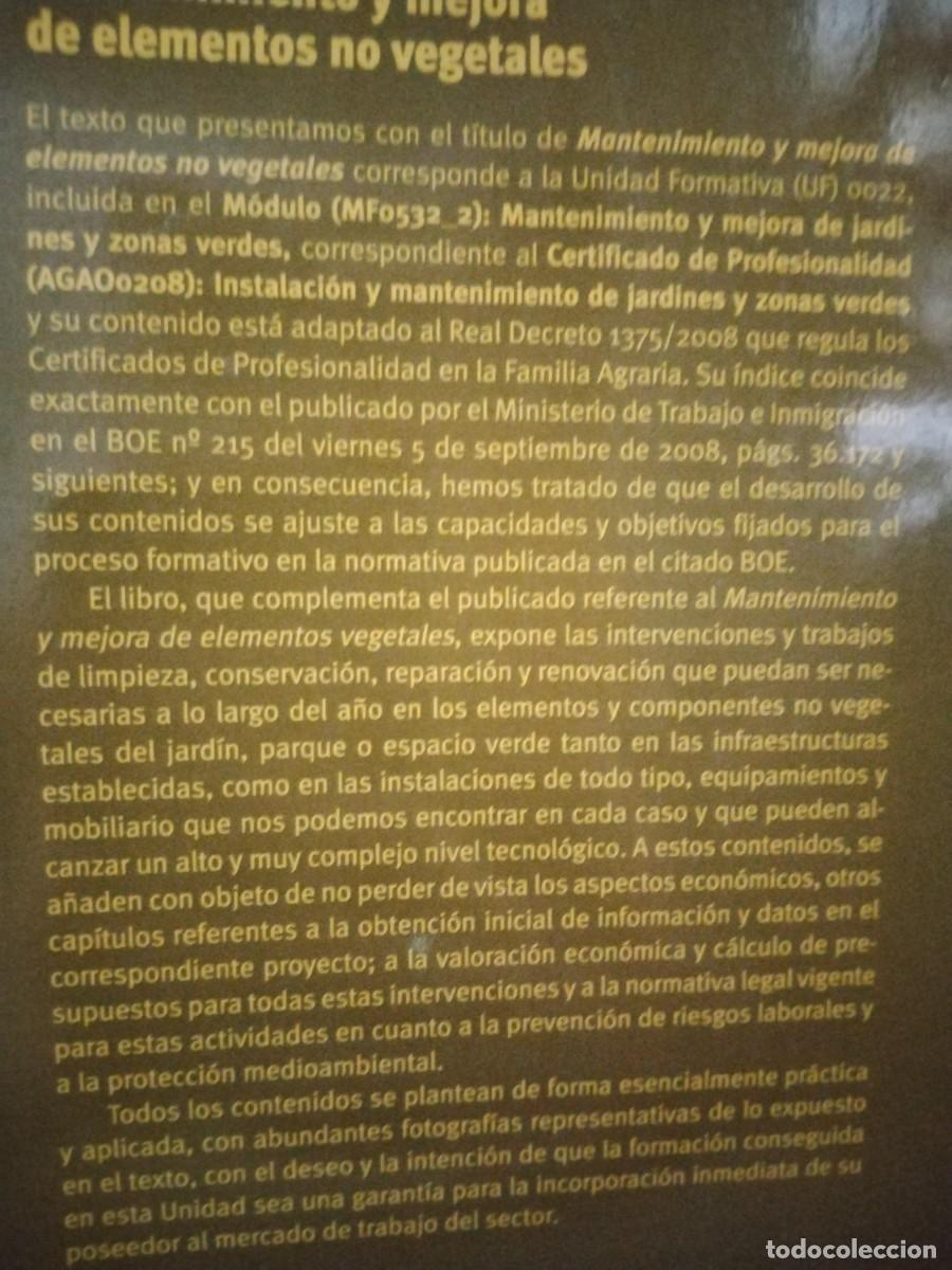 Libros de segunda mano: MANTENIMIENTO Y MEJORA DE ELEMENTOS NO VEGETALES - Foto 4