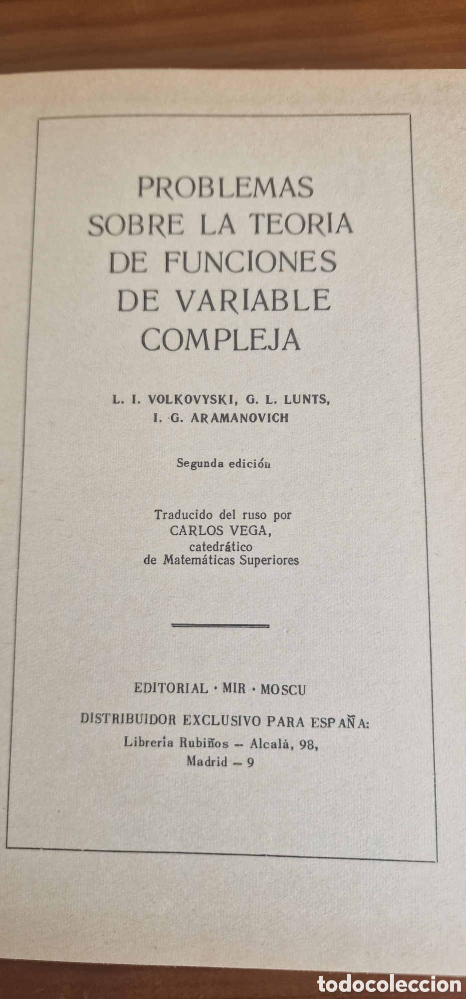Libros de segunda mano de ciencias: Problemas sobre la teor&iacute;a de funciones de variable compleja - Foto 5