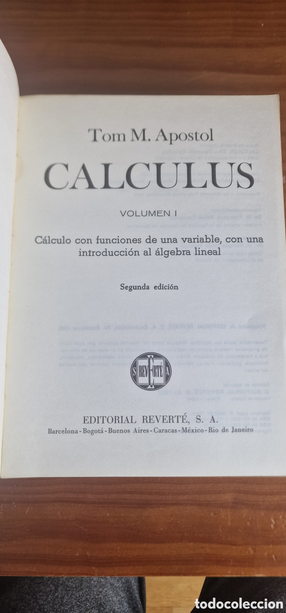 Libros de segunda mano de ciencias: Calculus Volumen I, Editorial Reverte - Foto 4