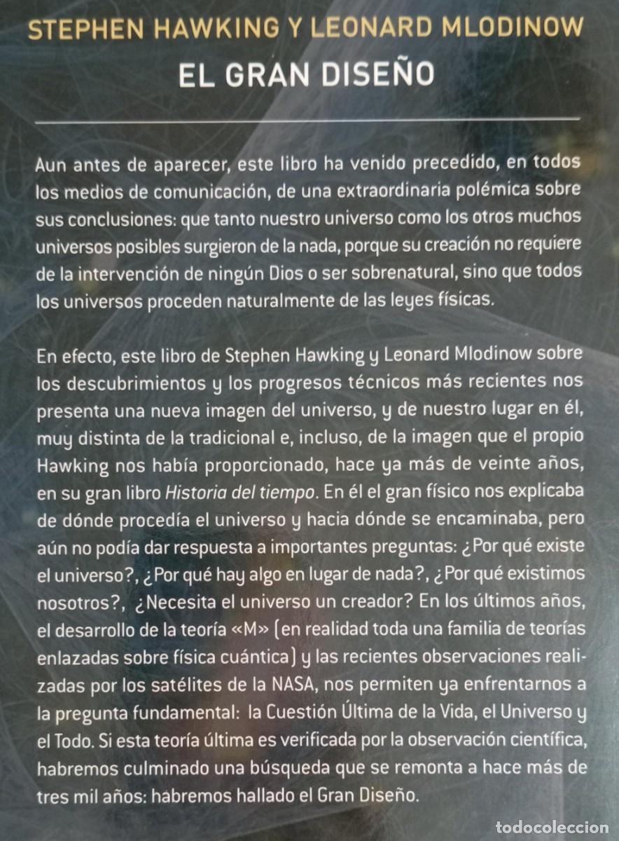 Libros de segunda mano de ciencias: EL GRAN DISE&Ntilde;O - STEPHEN HAWKING - Foto 2
