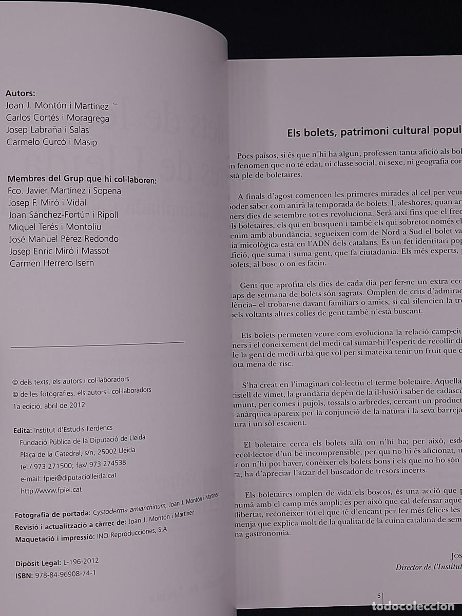 Libros de segunda mano: Bolets de les terres de Lleida Recopilaci&oacute; ampliada i actualitzada, 2012 - Foto 3