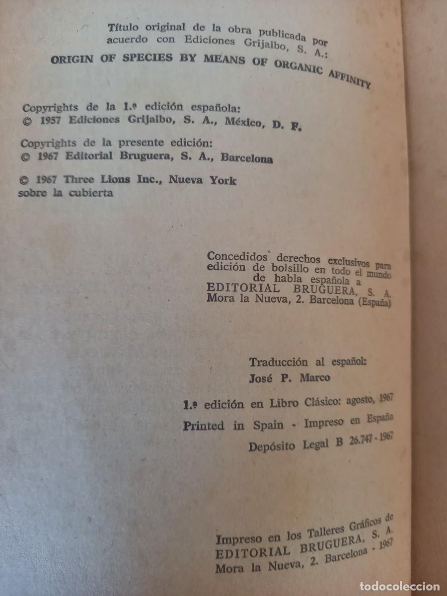 Libros de segunda mano: CHARLES DARWIN - El origen de las especies - 1&ordf; Ed. Libro cl&aacute;sico 1967 - Foto 5