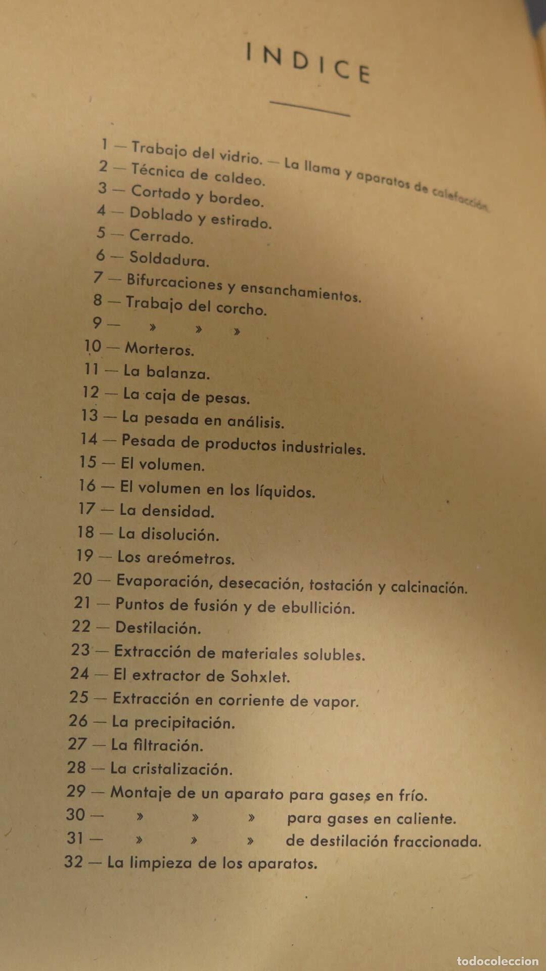 Libros de segunda mano de ciencias: MATERIAL MANIPULACIONES DE QU&Iacute;MICA. 1946 - Foto 2