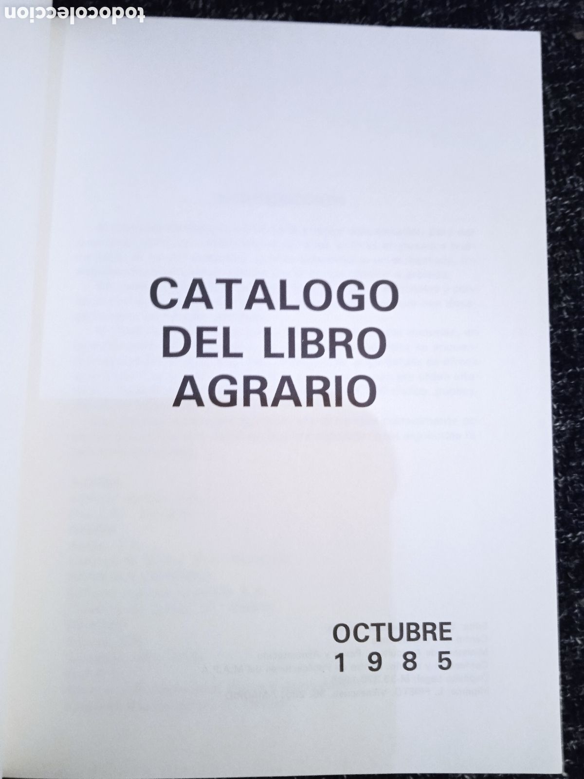 Libros de segunda mano: CATALOGO DEL LIBRO AGRARIO 1985 - Foto 2