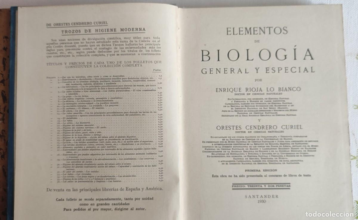 Libros de segunda mano: Elementos de Biolog&iacute;a. Rioja y Cendrero - Foto 3