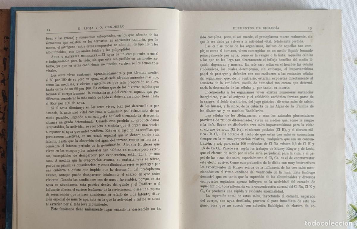 Libros de segunda mano: Elementos de Biolog&iacute;a. Rioja y Cendrero - Foto 5