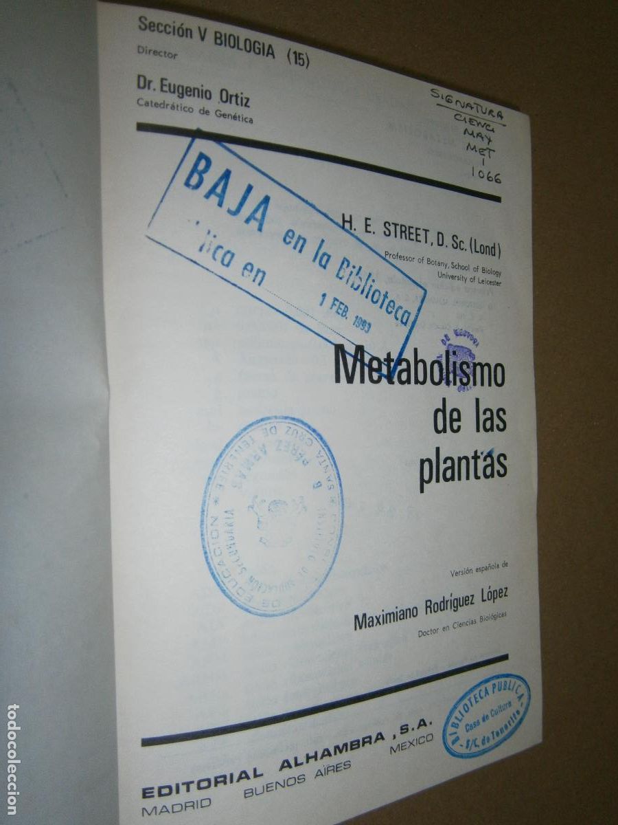 Libros de segunda mano: METABOLISMO DE LAS PLANTAS - Foto 2