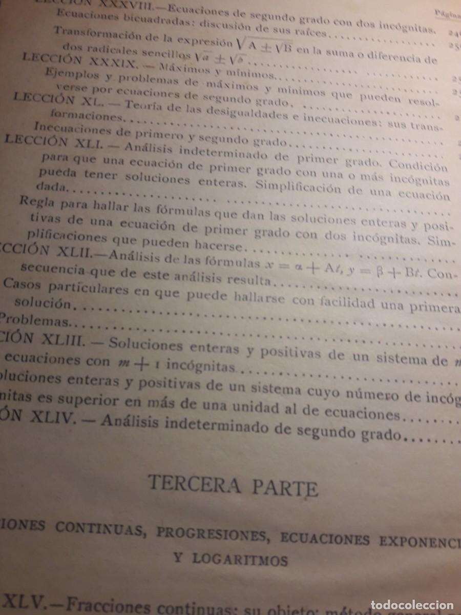 Libros de segunda mano de ciencias: lecciones de &aacute;lgebra - Foto 3