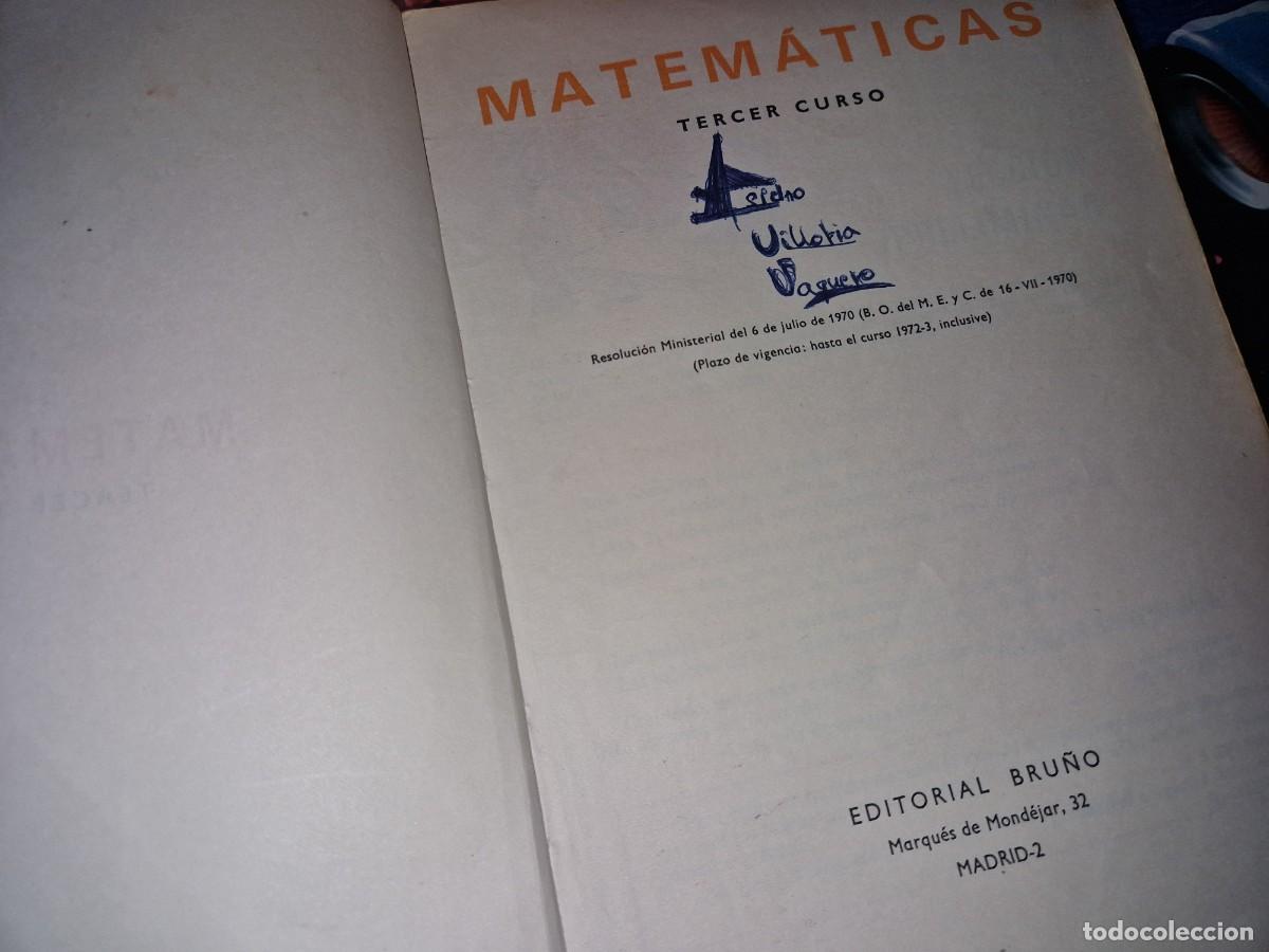Libros de segunda mano de ciencias: MATEM&Aacute;TICA MODERNA, 3er., CURSO-EDITORIAL BRU&Ntilde;O.- 1971 - Foto 2