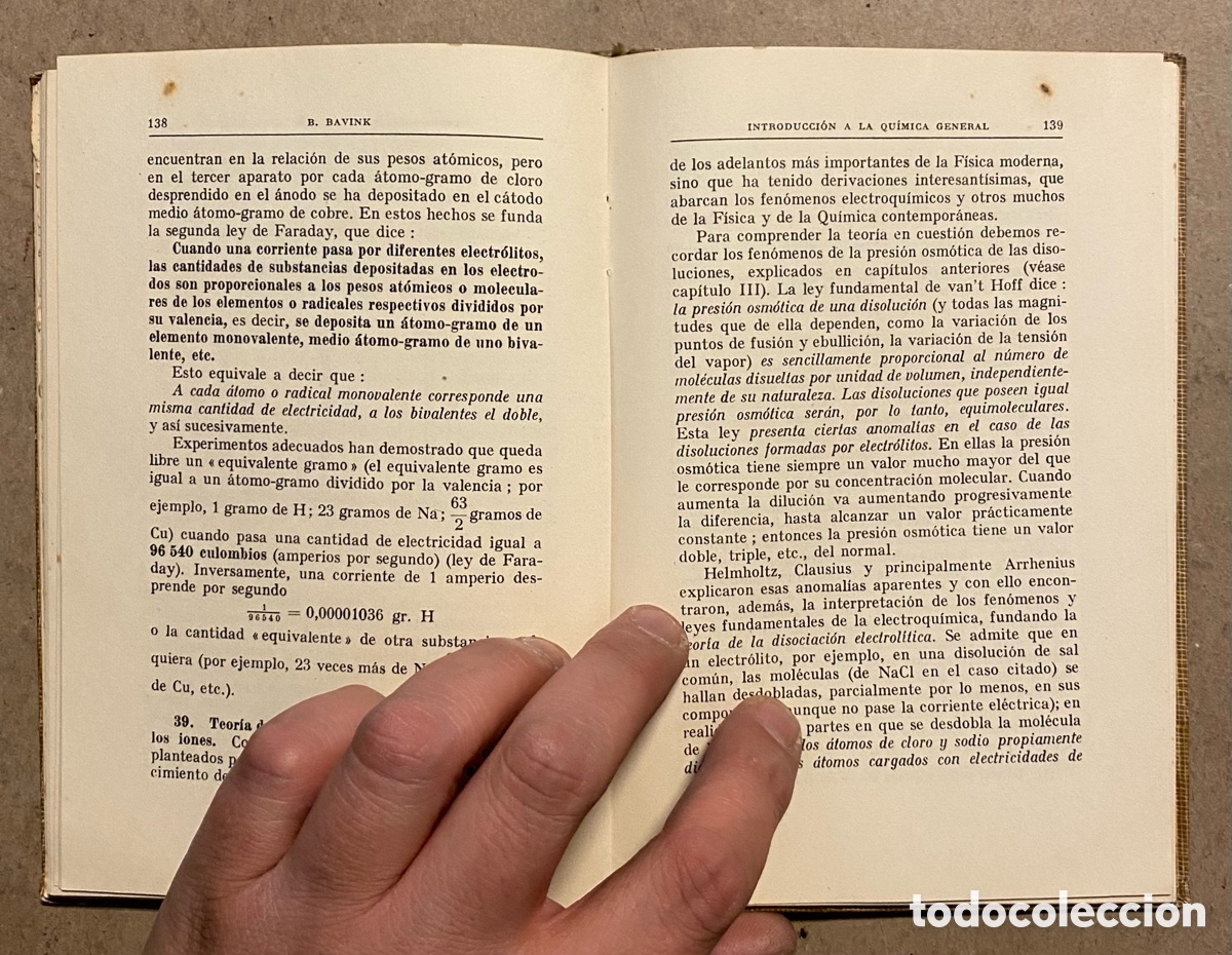 Libros de segunda mano de ciencias: INTRODUCCI&Oacute;N A LA QU&Iacute;MICA GENERAL. B. BAVINK. EDITORIAL LABOR 1946. - Foto 6
