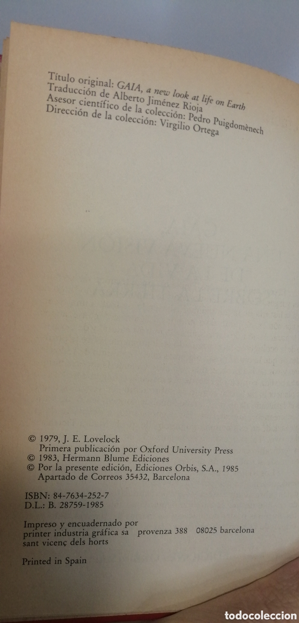 Libros de segunda mano: Gaia una nueva vida sobre la Tierra J. E. Lovelock - Foto 5
