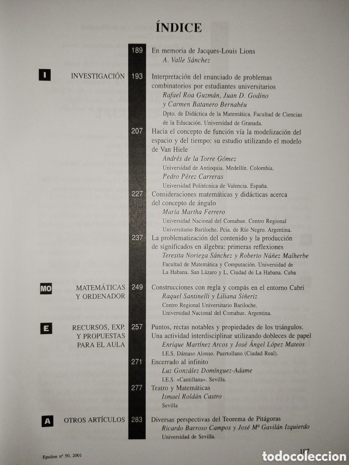 Libros de segunda mano de ciencias: Revista Epsilon matem&aacute;ticas n&uacute;mero 50 - Foto 2