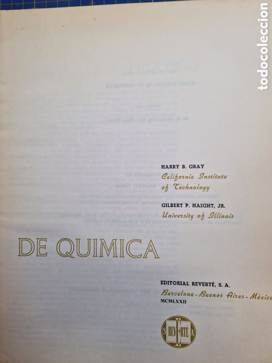 Libros de segunda mano de ciencias: &rdquo;Principios b&aacute;sicos de qu&iacute;mica&rdquo;, Gray y Harth, editorial Revert&eacute;, 1974 - Foto 6