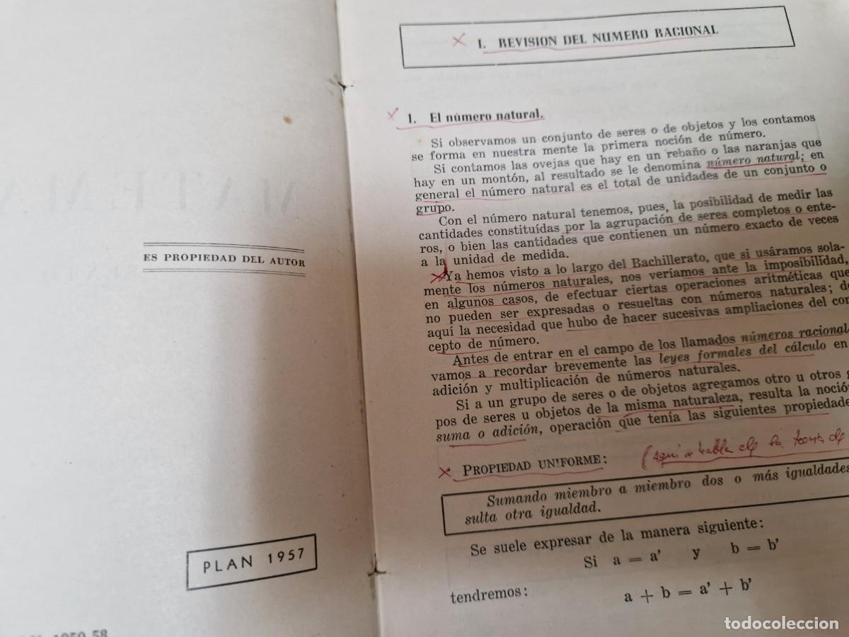 Libros de segunda mano de ciencias: MATEMATICAS 6 CURSO R GARCIA ROCA PLAN 1957 - Foto 3