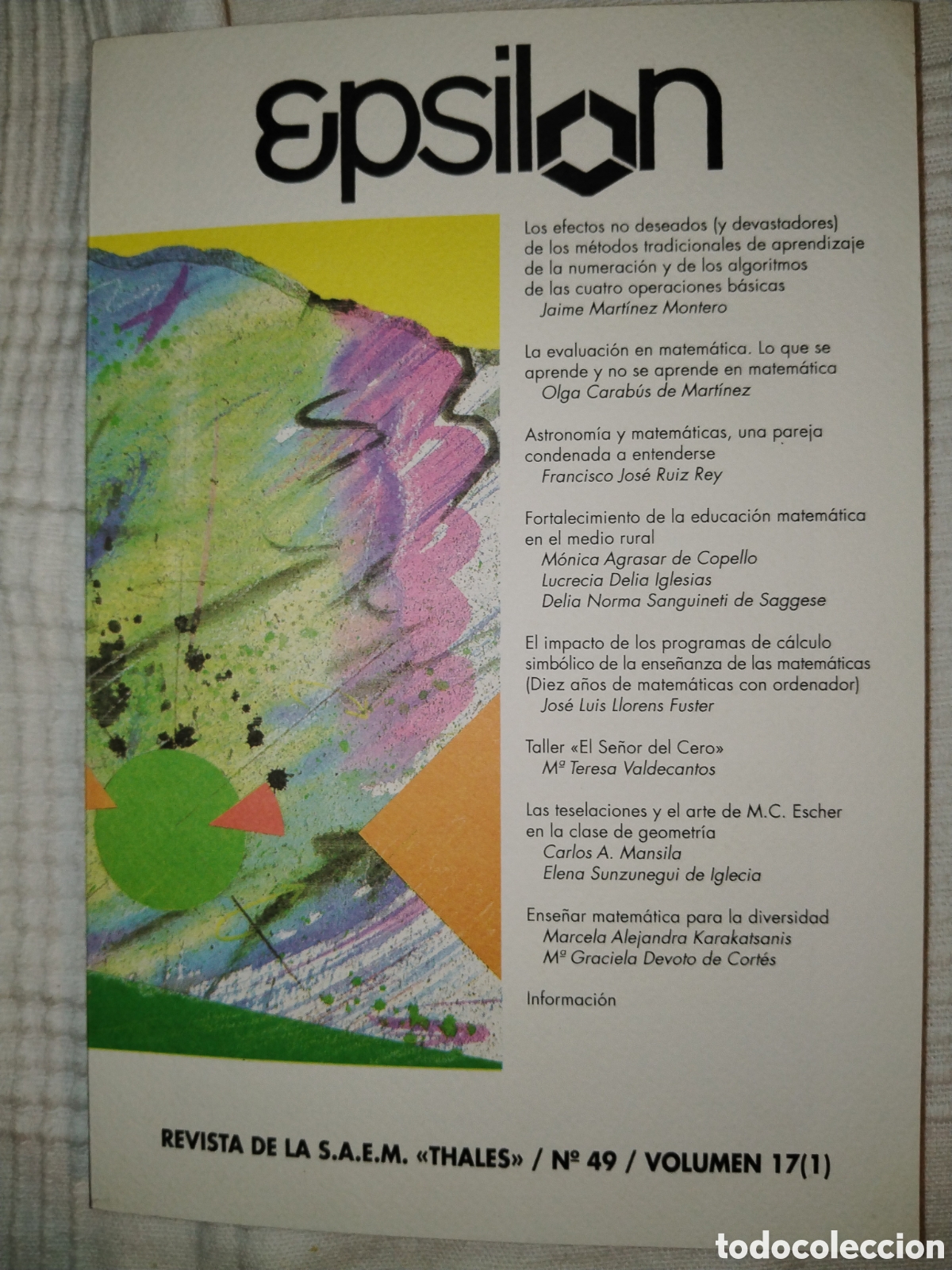 Libros de segunda mano de ciencias: Revista Epsilon n&uacute;mero 49. Matem&aacute;ticas - Foto 1