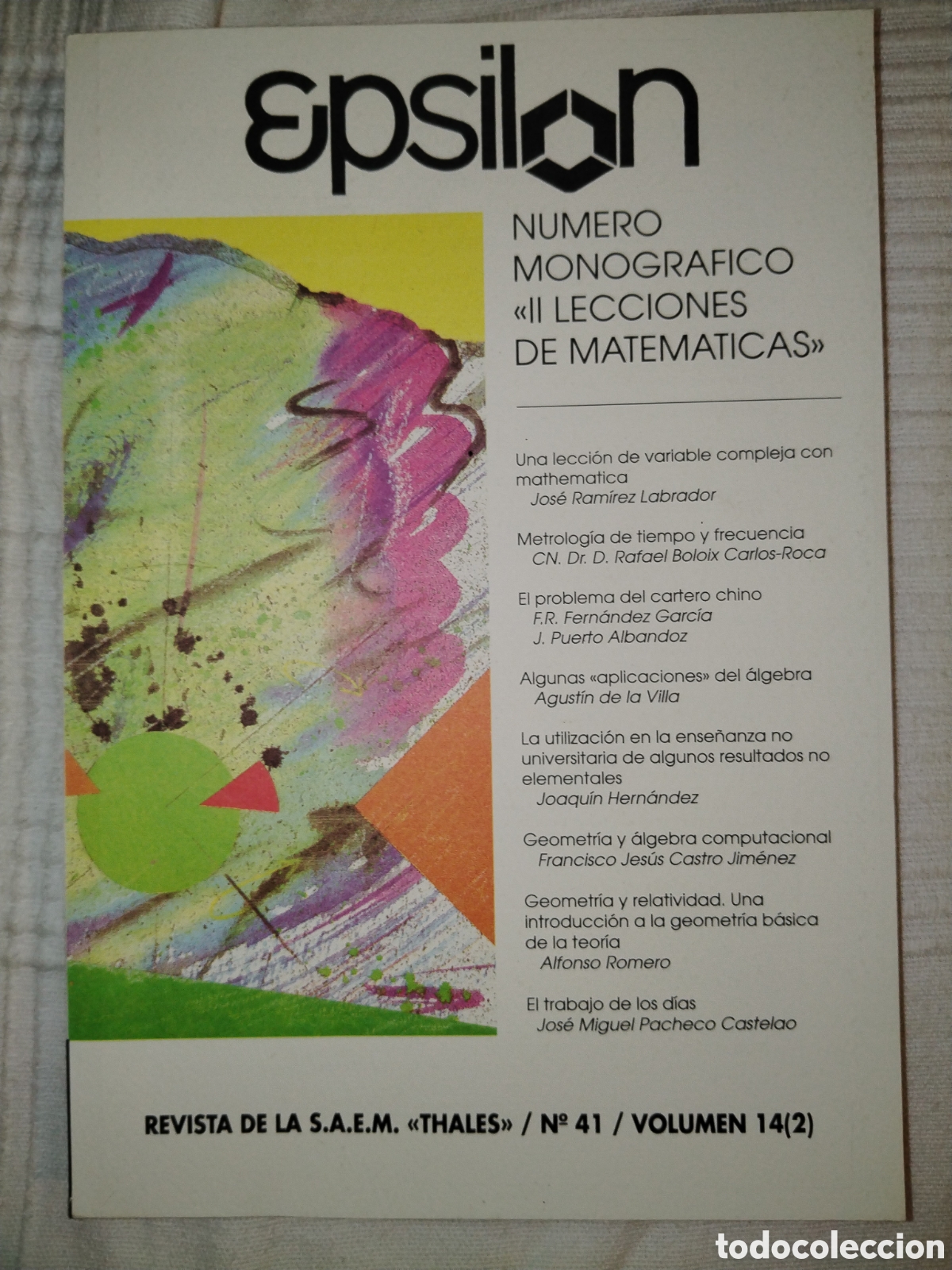 Libros de segunda mano de ciencias: Revista Epsilon n&uacute;mero 41. Matem&aacute;ticas - Foto 1