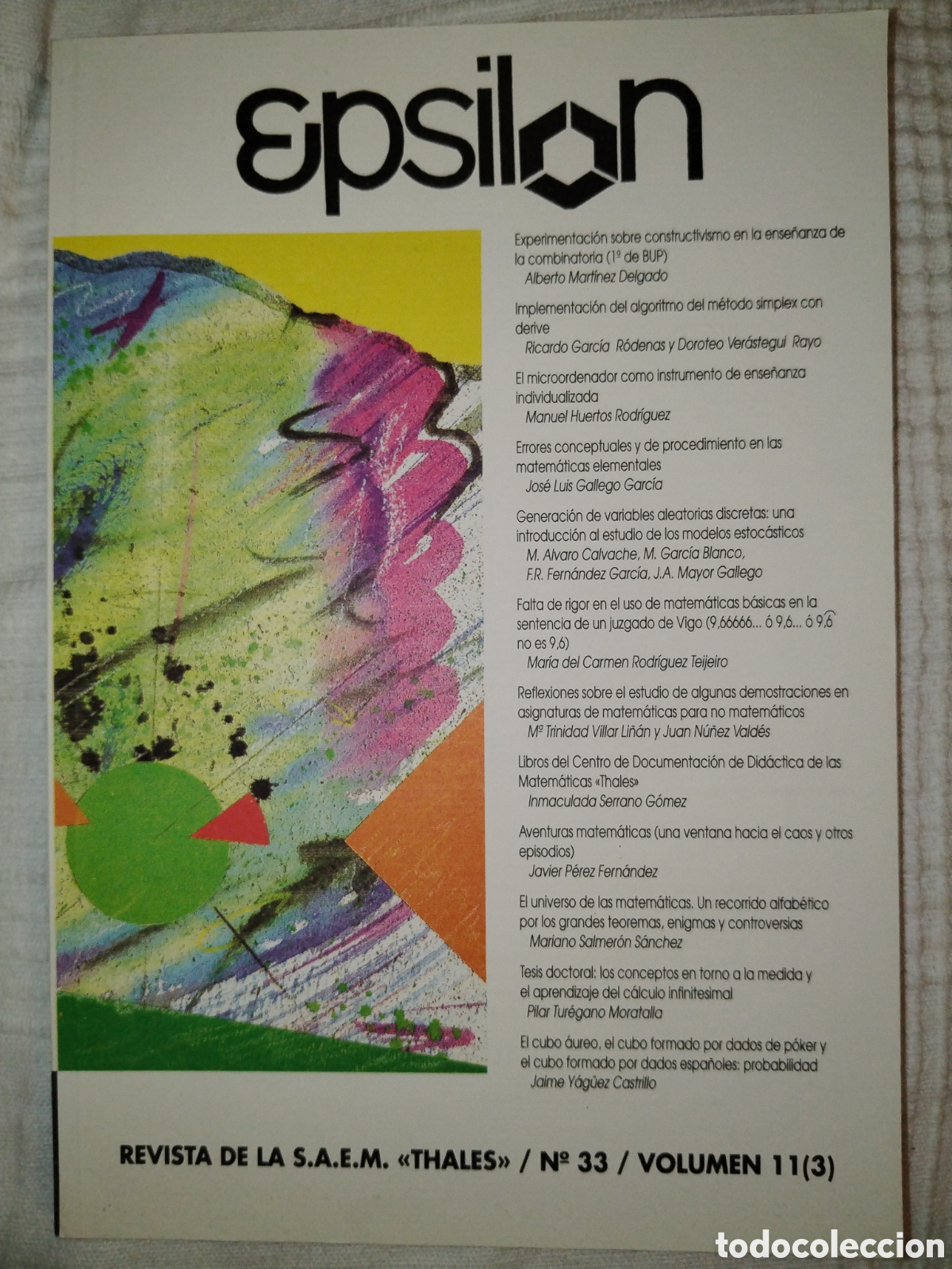 Libros de segunda mano de ciencias: Revista Epsilon n&uacute;mero 33. Matem&aacute;ticas - Foto 1