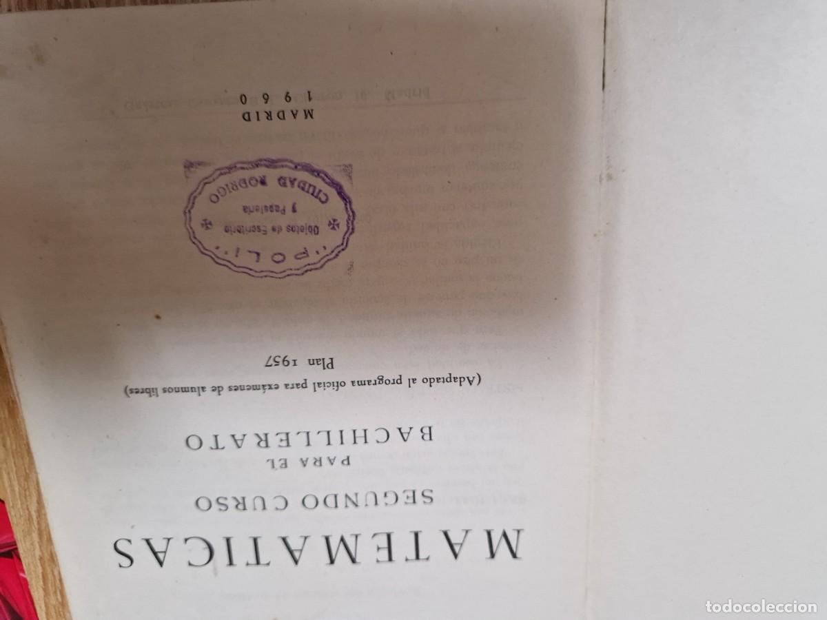 Libros de segunda mano de ciencias: MATEMATICAS 2 CURSO - PLAN 1957, rafael garcia araez - Foto 3
