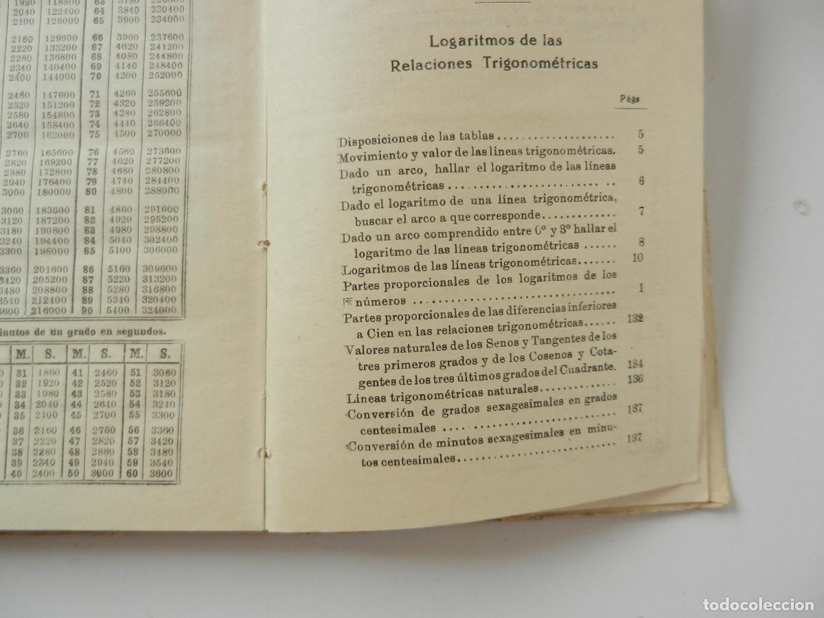 Libros de segunda mano de ciencias: TABLAS DE LOGARITMOS Y TRIGONOM&Eacute;TRICAS - EDICIONES BRU&Ntilde;O 1956. - Foto 6