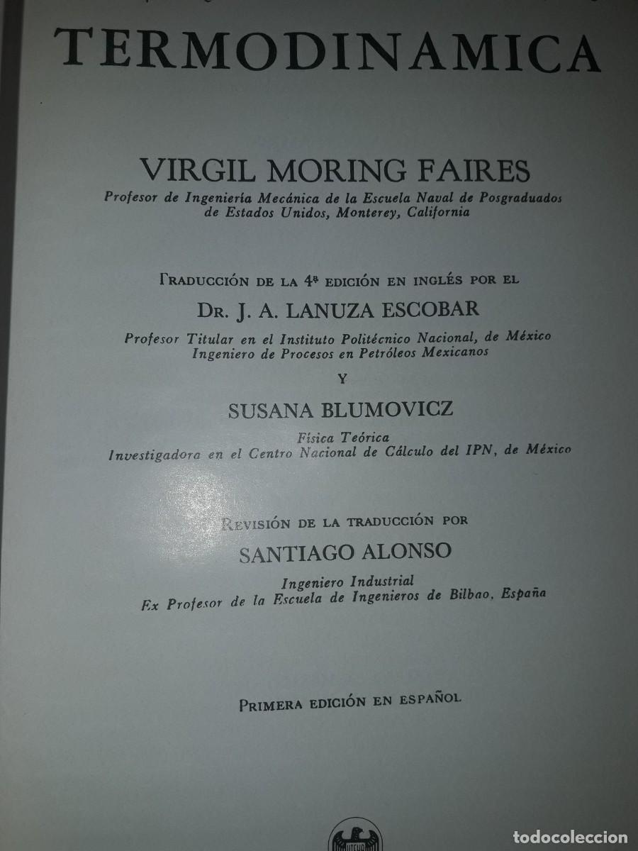 Libros de segunda mano de ciencias: termodin&aacute;mica Virgil Moring Faires - Foto 2