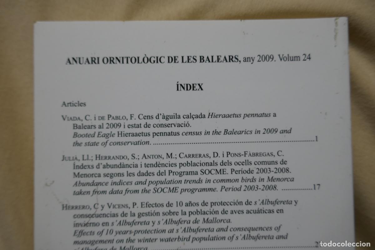 Libros de segunda mano: ANUARI ORNITOL&Ograve;GIC DE LES BALEARS, ANY 2009. VOLUM 24 - Foto 15