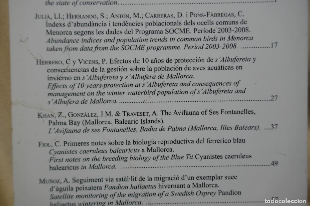Libros de segunda mano: ANUARI ORNITOL&Ograve;GIC DE LES BALEARS, ANY 2009. VOLUM 24 - Foto 16