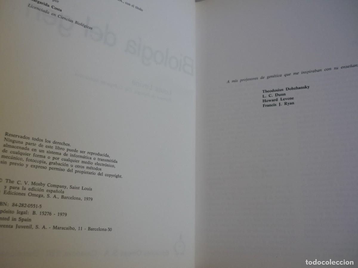Libros de segunda mano: Biolog&iacute;a del gen Louis Levine 1979 - Foto 7