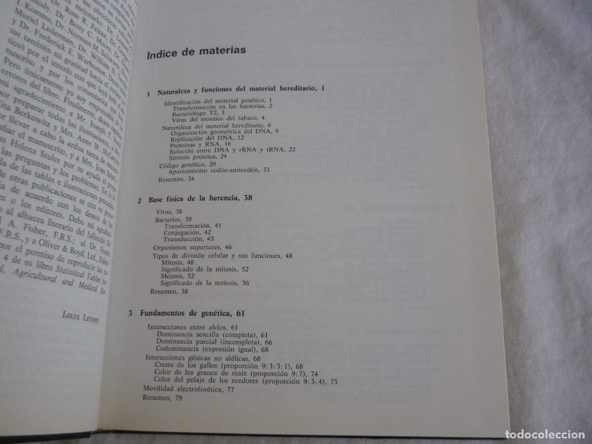 Libros de segunda mano: Biolog&iacute;a del gen Louis Levine 1979 - Foto 8
