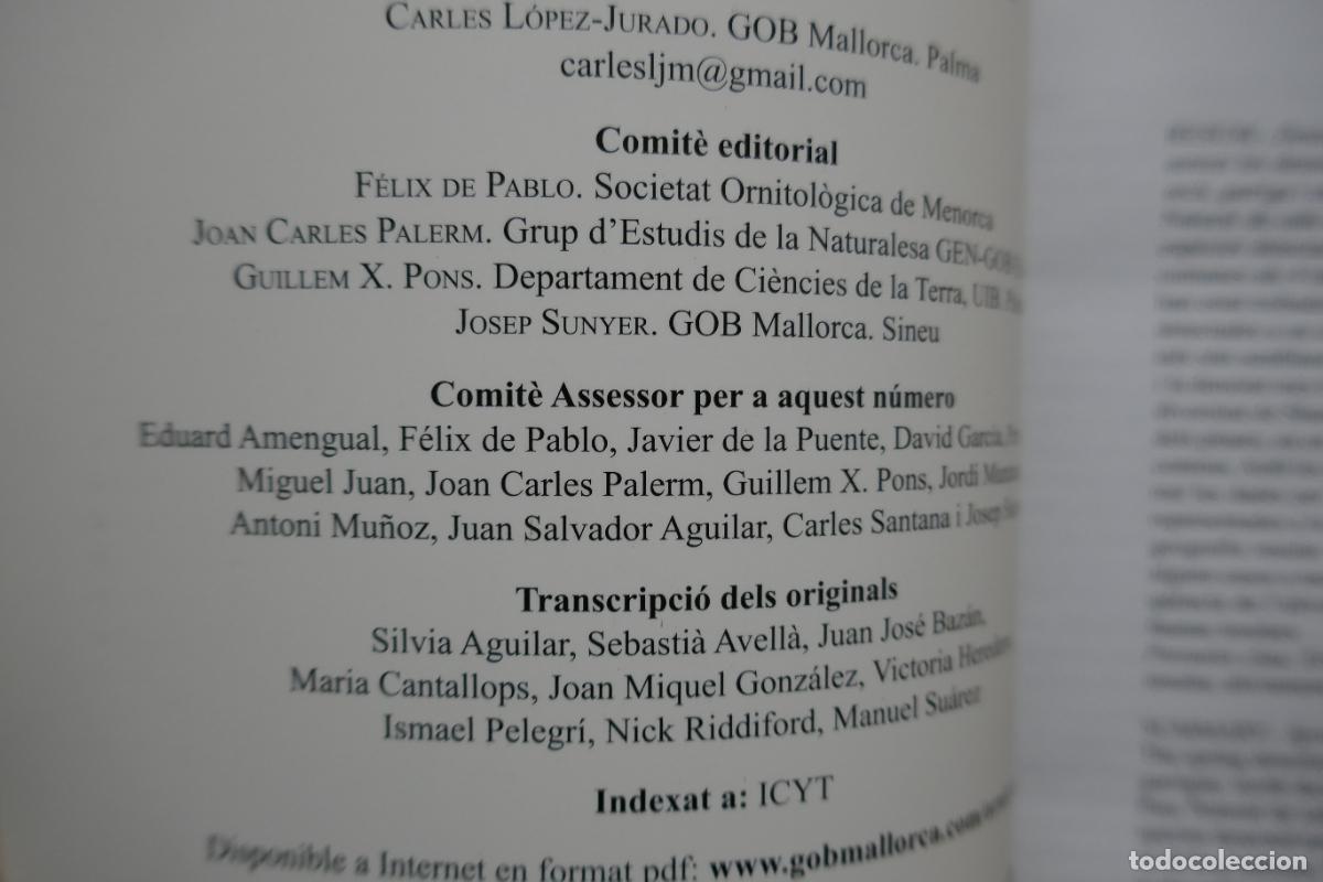 Libros de segunda mano: ANUARI ORNITOL&Ograve;GIC DE LES BALEARS, ANY 2007. VOLUM 22 - Foto 5