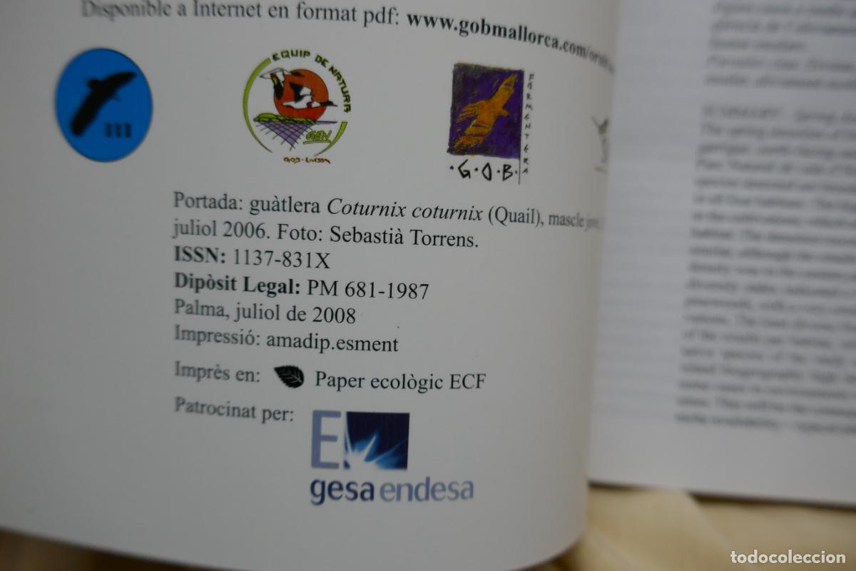 Libros de segunda mano: ANUARI ORNITOL&Ograve;GIC DE LES BALEARS, ANY 2007. VOLUM 22 - Foto 6