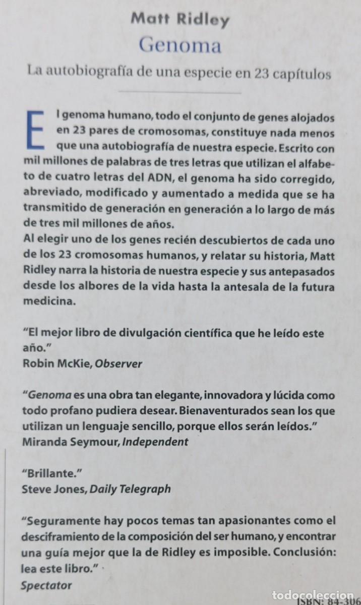 Libros de segunda mano: GENOMA - MATT RIDLEY - Foto 2