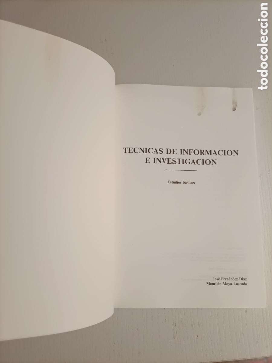 Libros de segunda mano de ciencias: T&eacute;cnicas de informaci&oacute;n e investigaci&oacute;n. Estudios b&aacute;sicos Jos&eacute; Fern&aacute;ndez D&iacute;az - Foto 6