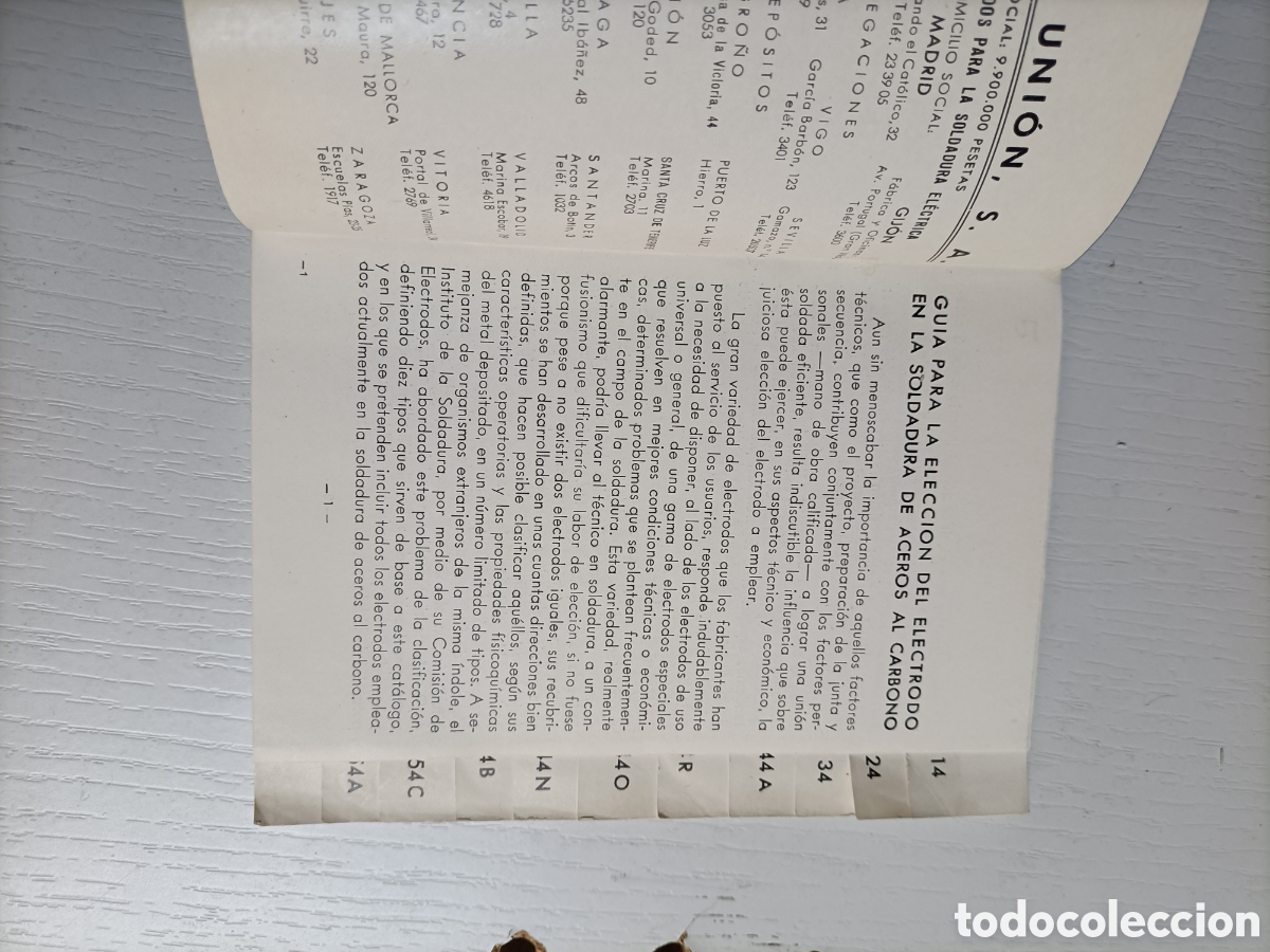 Libros de segunda mano de ciencias: Electrodos. Talleres Uni&oacute;n - Foto 5