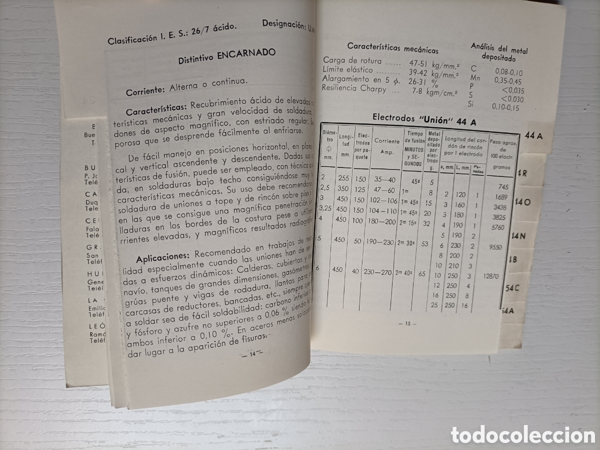 Libros de segunda mano de ciencias: Electrodos. Talleres Uni&oacute;n - Foto 6