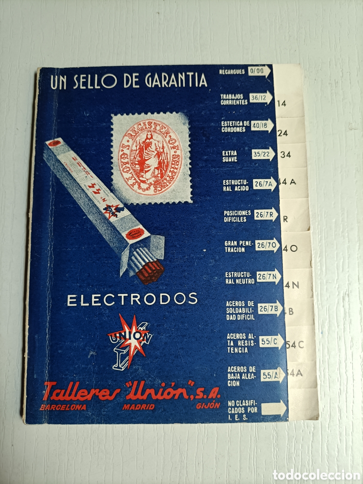 Libros de segunda mano de ciencias: Electrodos. Talleres Uni&oacute;n - Foto 1