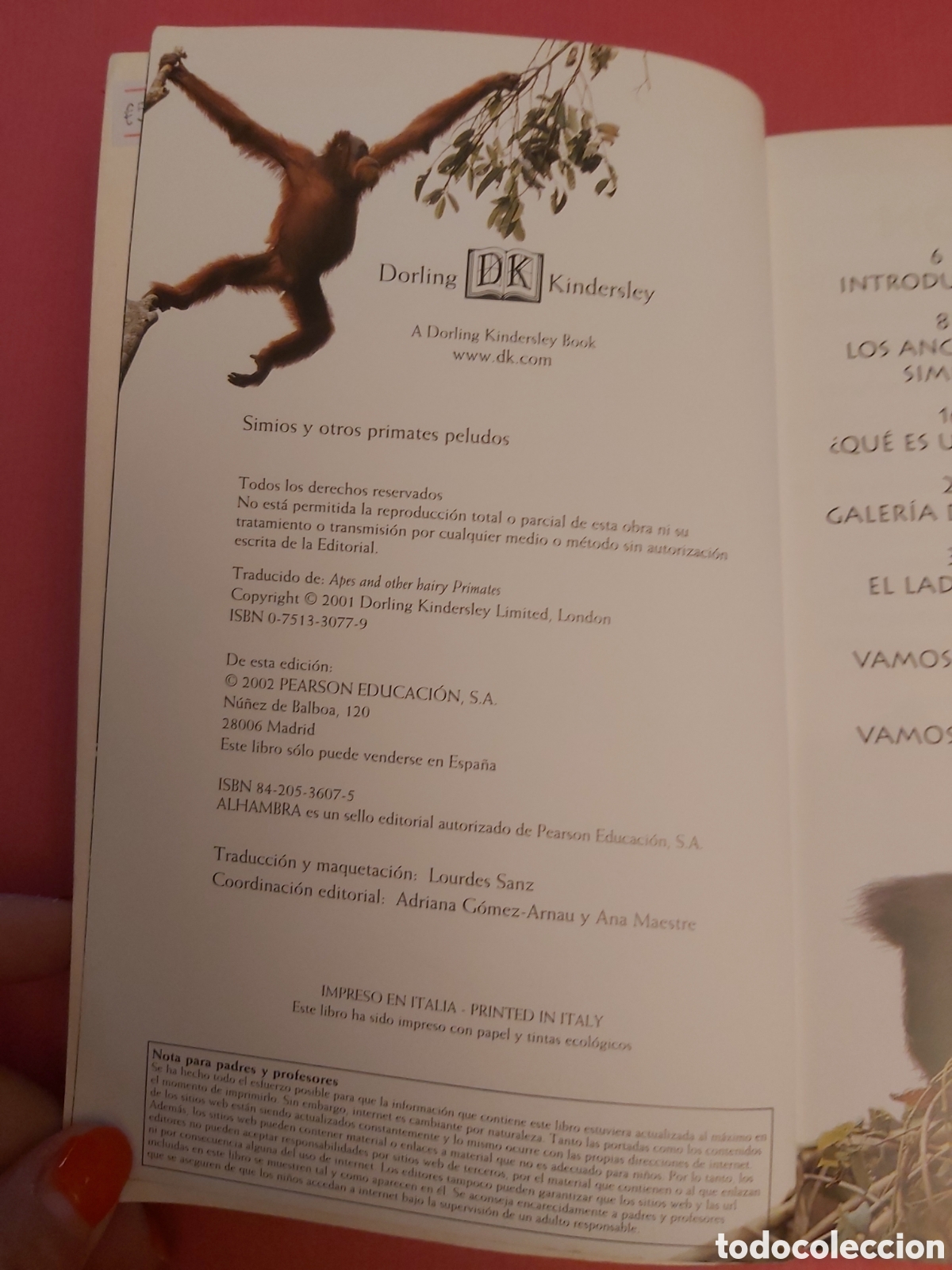 Libros de segunda mano: SIMIOS Y OTROS PRIMATES PELUDOS # MEGA BITES # ALHAMBRA 2002 - Foto 8