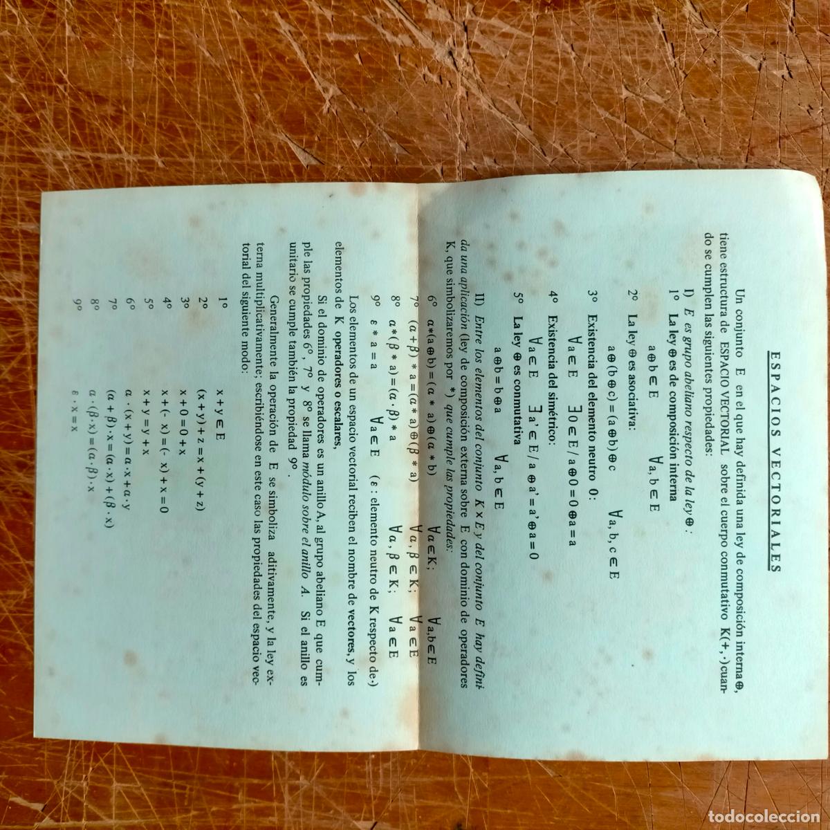 Libros de segunda mano de ciencias: FOLLETO PROBLEMAS DE ALGEBRA LINEAL E.TEBAR FLORES . CUARTA EDICION ESPACIOS VECTORIALES - Foto 2